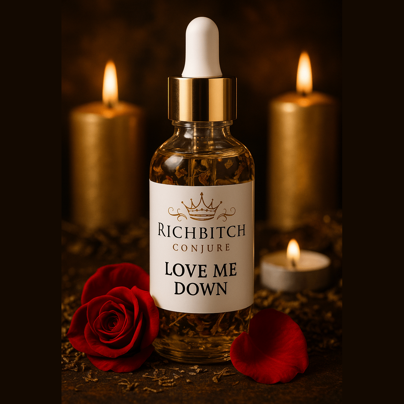 Rich Bitch Conjure’s Love Me Down Oil for Passion, Pleasure, and Devotion