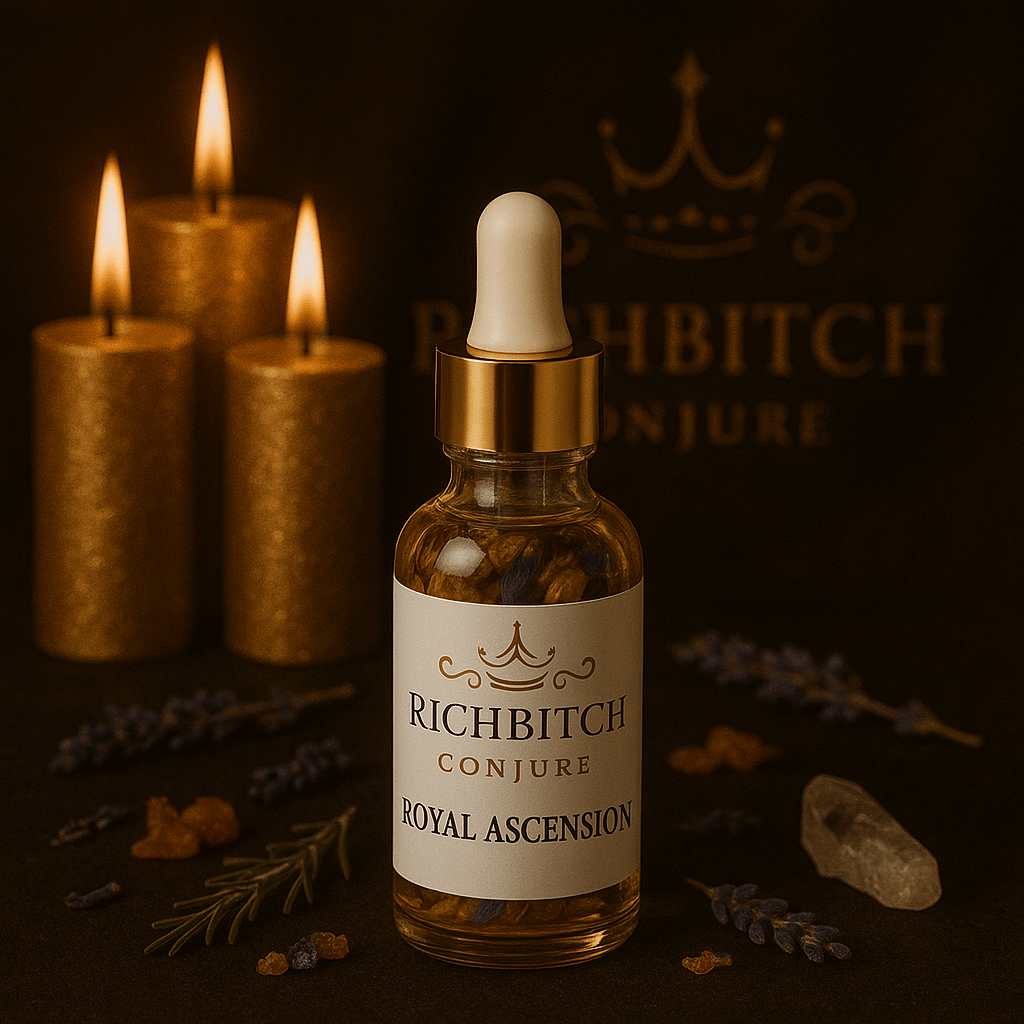 Royal Ascension Conjure Oil for Crown Chakra Activation and Spiritual Abundance
