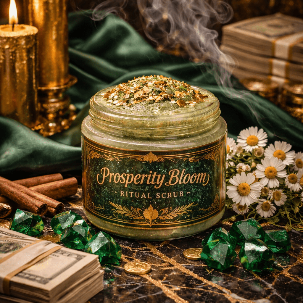 Rich Bitch Spelled Body Scrub | Prosperity Bloom Spelled Ritual Body Scrub | Cashmere Wealth Polish | Luxury Hoodoo Prosperity Body Polish