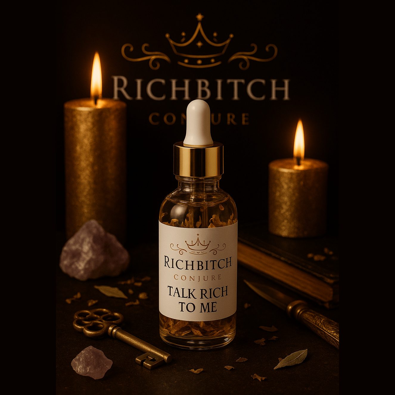Talk Rich To Me Oil - Luxury Mercury Conjure Oil for Wealthy Words & Magnetic Communication