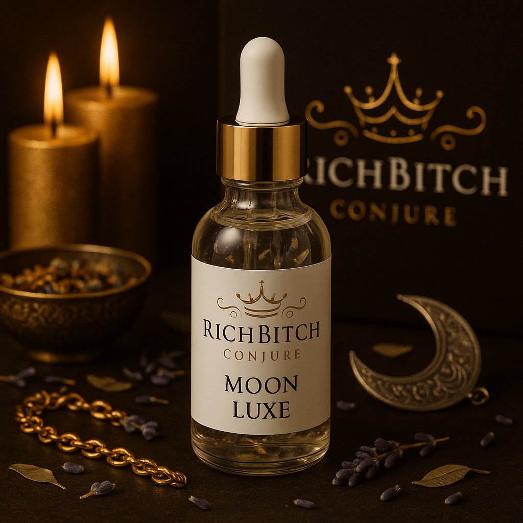 Moon Luxe Ritual Oil for Lunar Magick, Intuition, and Emotional Healing | Rich Bitch Conjure