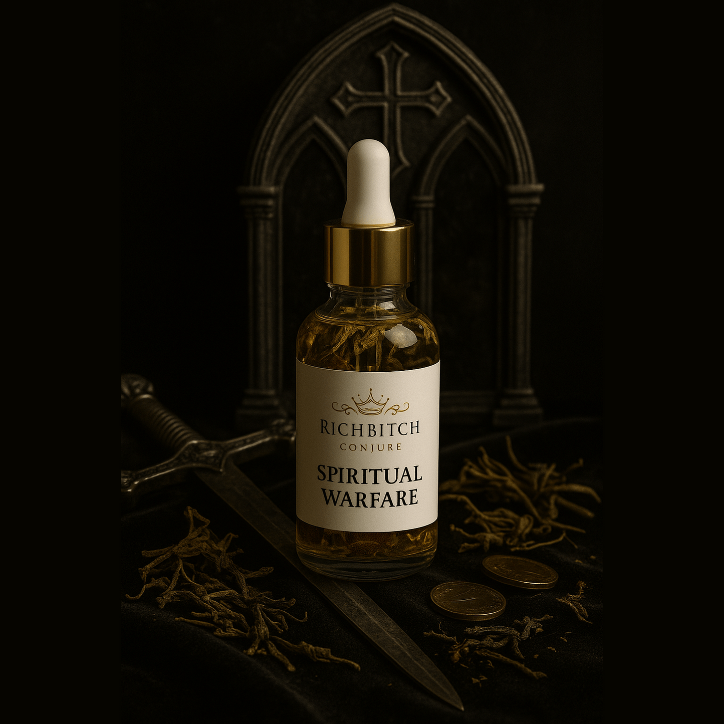 Rich Bitch Conjure’s Spiritual Warfare Oil for Protection, Reversal, and Victory Over Enemies