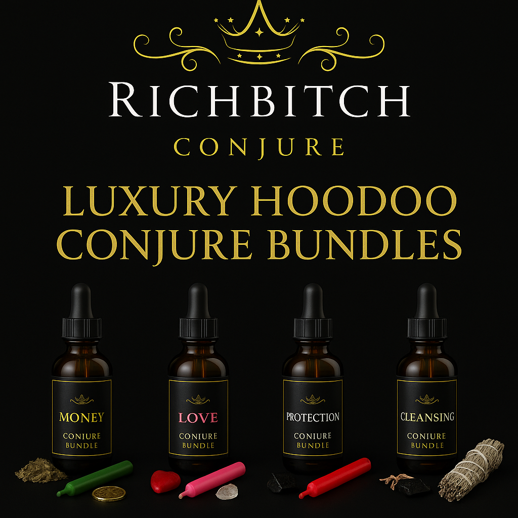 Luxury Hoodoo Conjure Bundles – High-Power Ritual Sets for Abundance, Love, Protection & Cleansing