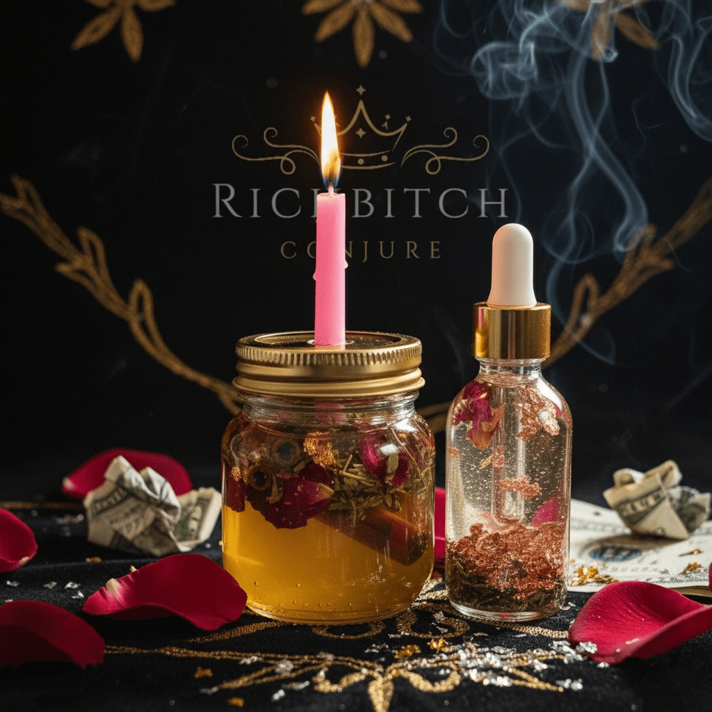 Rich Bitch Conjure's Rich Flow Custom Honey Jar Sweetening Spell for Money Love Career Success and Good Fortune by LadyDi