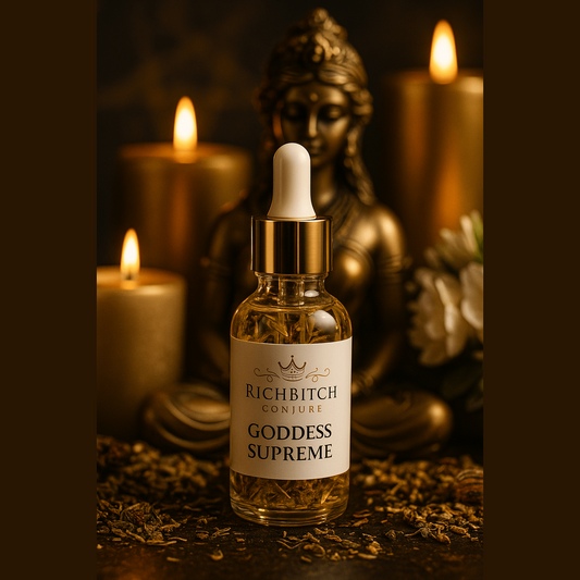 Rich Bitch Conjure – Goddess Supreme Oil | Luxury Divine Feminine Conjure for Sovereign Power & Abundance
