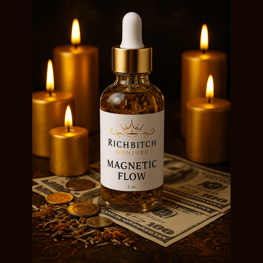 Rich Bitch Conjure's Magnetic Flow Conjure Oil – Unblock Money Flow and Attract Abundance