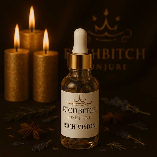 Rich Vision Oil – Luxury Third Eye Chakra Conjure for Intuition, Clarity, and Abundant Insight