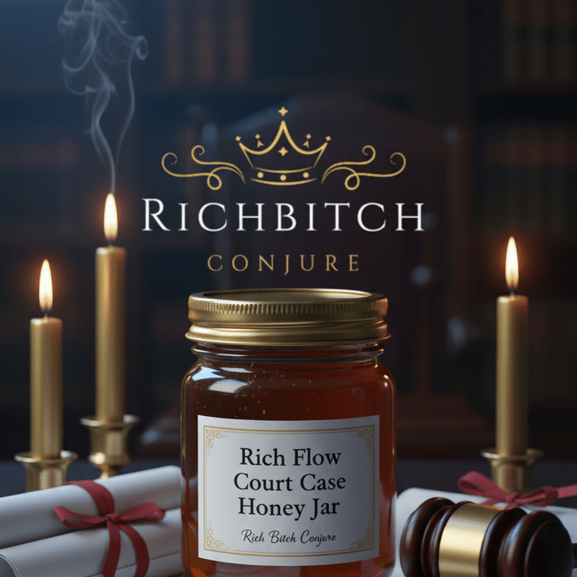 Rich Bitch Conjure's Rich Flow Judge's Favor Honey Jar for Court Cases and Legal Favor